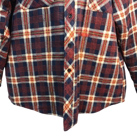 Vintage Midwest Traders Men's Plaid Quilted Flannel Shirt Sz XLT - Picture 5 of 8